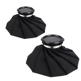 (TUISKU) Ice Bag Set of 2, S, M, Icing Bag, Large Diameter, Ice Bag, Sports, Outdoor, Heat Protection, Cold and Hot Use, Black