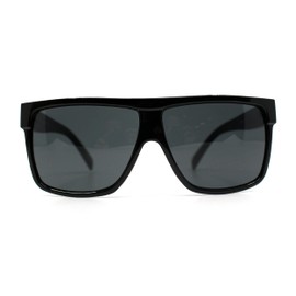 Kush Pot Logo Large Squared Flat Top Mobster All Black Gangster Sunglasses