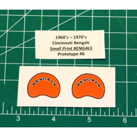 OPI 1966 Prototype #6 Cincinnati Bengals *DECAL SHEET ONLY* Football Gumball Helmets