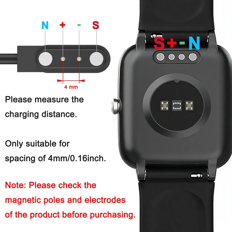 Mugust Gloryfit Smart Watch Charger, 4mm Magnetic USB Charging Cable