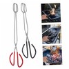 BIUDECO 2Pcs Long Handle Outdoor Tongs Heavy Duty Firewood Scissor