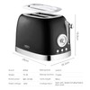 Wiltal Toaster 2 Slice, Retro Roaster, Bagel Toaster, With Stainless