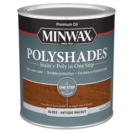 Minwax PolyShades Wood Stain + Polyurethane Finish – Quart, Antique Walnut, Gloss 32 Fl Oz (Pack of 1)