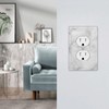 White Grey Marble Electrical Outlet Cover Decorative Wall Plate Single