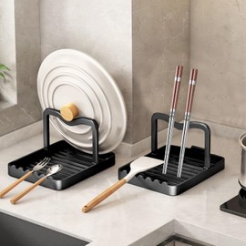 Ysks'hf spoon holder and pot lid holder，stainless steel，Kitchen Utensil Rest, scraper holder & pot holder，Spoon Holder for Stove Top - Kitchen Utensil Holder for Ladles & Tongs