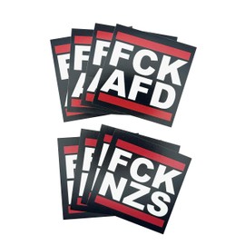 StigmaSticker 100 Stück - FCK AFD & FCK NZS - Aufkleber - Sticker - Set mit jeweils 50 Stickern - Politisch - Links - 5cm x 5cm