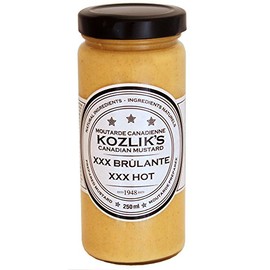 Kozliks XXX Hot Spicy Brown Yellow Dijon Natural Gluten Free Non-GMO Mustard, 8.5oz Jar (Pack of 3 Jars)