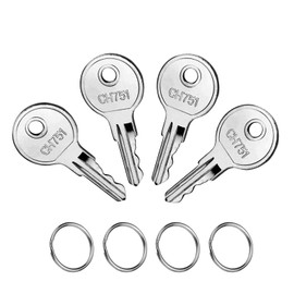 CH751 RV Keys for RV Campers Cabinets Push Locks, Spare Keys Suitable for Camper Door Lock T-Handles Shells Tool Boxes (4 Pack)