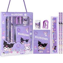 Goods, Stationery Set, Lucky Bag Set, Notebook, Pencil, Sharpener, Ruler, Eraser, 6 Crayons, 2025, Cute School Supplies, Students, Stationery, School Preparation, School Entrance Celebration, Girls