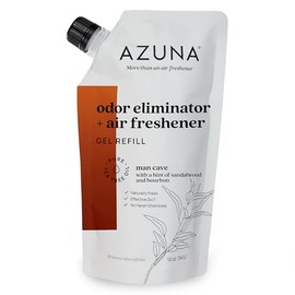 Azuna Air Freshener and Odor Eliminator for Strong Odor Gel 12oz Refill Pouch | Plant-Based & Long Lasting | Pet, Smoke, Home and Bathroom | Sandalwood | Lasts 60–90 Days