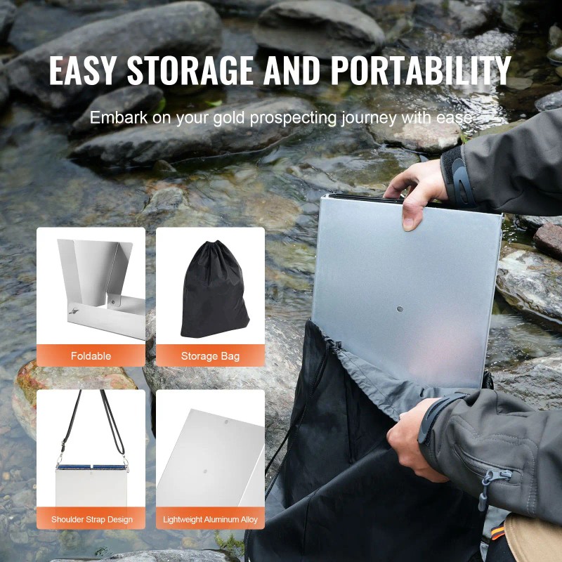 50-Inch 23pc Folding Sluice Box Gold Prospecting Kit 50pc Classifier