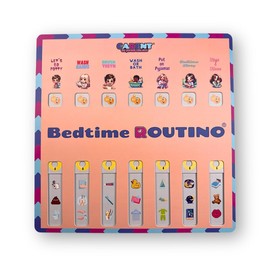 ROUTINO Bedtime Routine Chart for Kids, Visual Schedule with Interactive Paper Slider, Evening Sleep Tracker for Children, Promotes Consistent Nighttime Habits & Restful Sleep