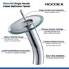 RODDEX Waterfall Bathroom Faucet Glass Single Handle Solid Brass Basin