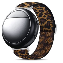 Lamshaw Compatible for Embr Wave 2 Band, Stretch Elastics Nylon Adjustable Replacement Strap Accessories Compatible for Embr Wave 2 Thermal Wristband (Leopard)