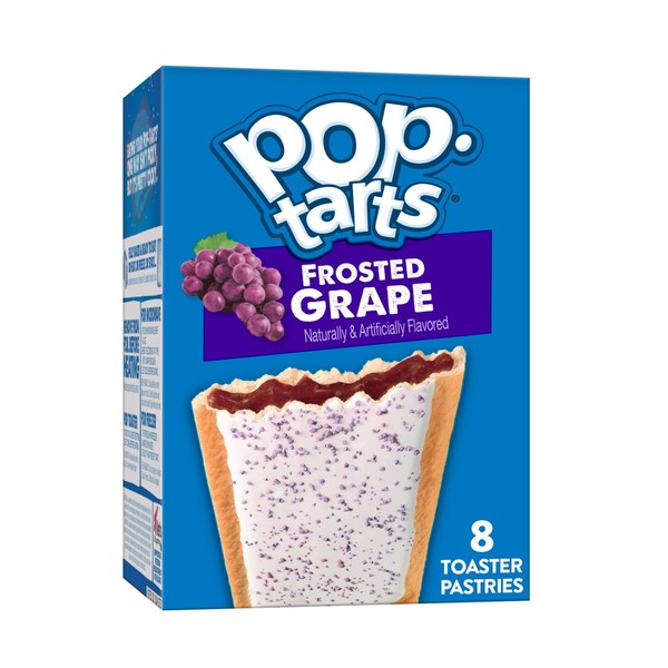 Pop-Tarts Toaster Pastries, Breakfast Foods, Kids Snacks, Frosted Grape, 13.5oz Box (8 Pop-Tarts)