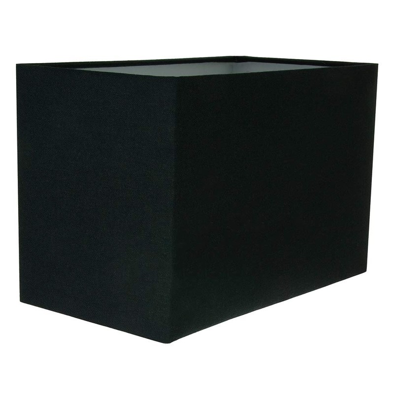 Contemporary and Stylish Jet Black Linen Fabric Rectangular Lamp Shade