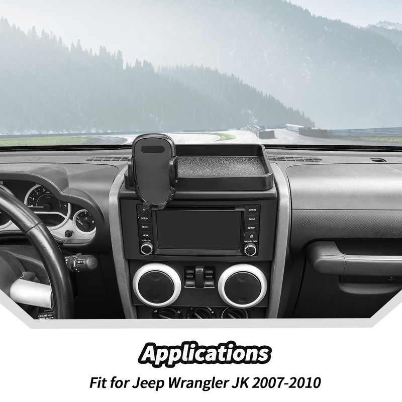 JeCar for JK Phone Holder Mount Center Console Dash Tray