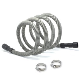 Universal Dishwasher Drain Hose - 12 Ft Discharge Hose - Corrugated and Flexible Dishwasher Hose Drain Replacement with Clamp