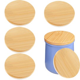 Yogurt Jar Lids for La Fermiere - 6pack Bamboo Jar Lid Compatible La Fermiere yogurt, Lid with Silicone Sealing Rings for Mouth Jars Glass Storage Lids