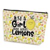 Azteoiz Lemon Makeup Bag, Lemon Gifts, Lemon Decor Bag, Girl