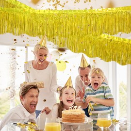 LOLStar 6 Pack Gold Foil Fringe Garland Party Decorations, 59.9Ft Tinsel Streamers Shiny Gold Wall Hanging Tinsel Fringe Banners for Wedding Birthday Anniversary Christmas New Year Party Decor