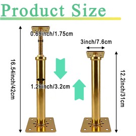 6 PCS House Floor Jacks Post Pole for Leveling, 12" - 16.5" Height Range, 6 ton Min and Max Height Capacity, House Floor Jacks Post Pole for Leveling