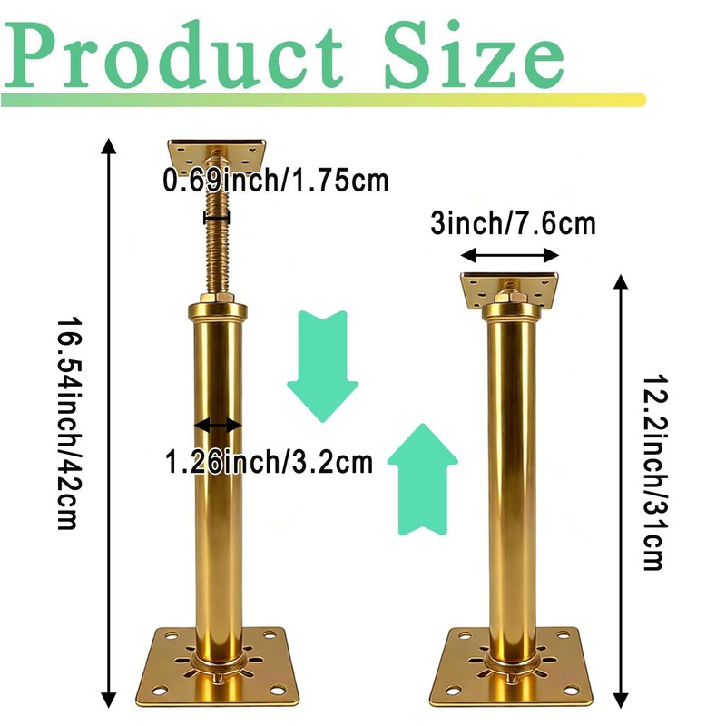 6 PCS House Floor Jacks Post Pole for Leveling, 12"