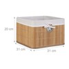 1 x Storage Basket, Fabric Cover, Bamboo, Rectangular, Bathroom, Accessories,