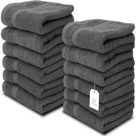 Luxury Cotton Towels - Large Hotel Spa Bathroom Face Towels - Colour: Dark Gray