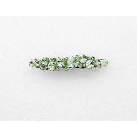 Faship Peridot Green Premium Rhinestone Crystal Floral Small Hair Barrette Clip