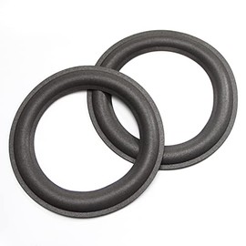 Fielect 2Pcs 6.5inch Foam Speaker Edge Subwoofer Surround Rings Edge Replacement Kit for Speaker Repair or DIY Black