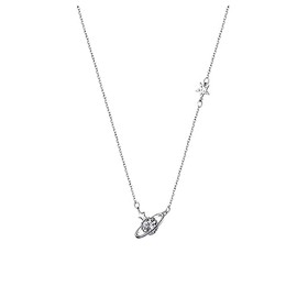 Yocoyee Delicate Saturn Planet Star Neckalce with Zircon Crystal Collar Choker Necklace for Women-Saturn Planet