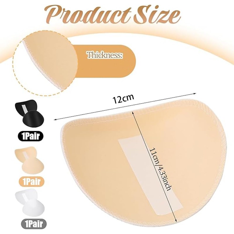 3 Pairs Shoulder Pads, 1.5cm Thickness Set-in Foam Pad,Clothing Sewing