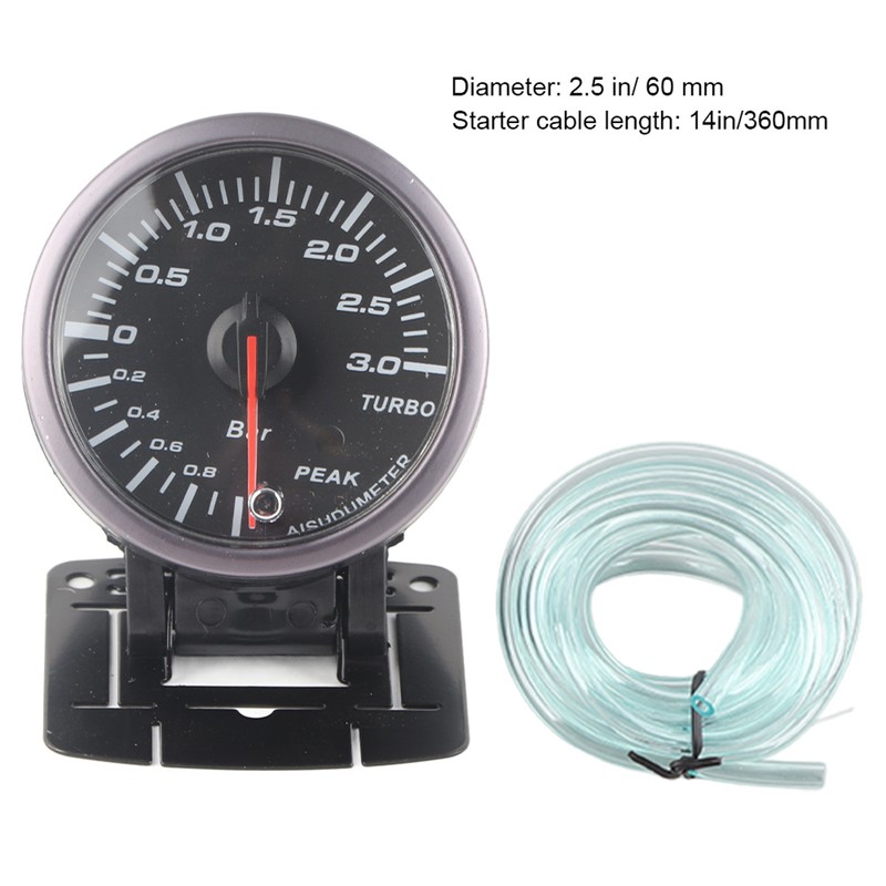 2.5inch 60mm 3.0 Bar LED Car Modification Turbo Boost Gauge