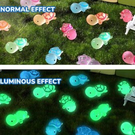 100pcs Mi/ni Tur/tles,Luminous Tiny Sea Turtles,Tiny Turtle Toys Mini Resin Animals,Mini Luminous Turtles Resin,Multicoloured Small Cute Turtle Re/sin Charms Mini Figure for DIY,Suitable for All