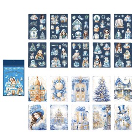 Alideco 20pcs Scrapbook Stickers Vintage Christmas Promise Theme Sticker Book for Adults Sticker journaling Stickers for Scrapbooking (landiaoliwuhe)
