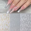 Vezocim French Line Nail Art Stickers Decals, 15 Sheets Holographic