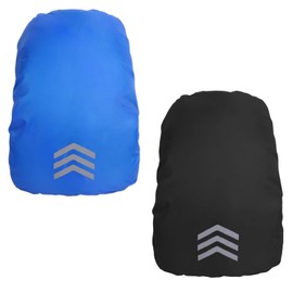 Nicola 2 Pcs Waterproof Rucksack Cover, Reflective Backpack Cover Waterproof, Universal Waterproof Bag Cover, Rucksack Covers Waterproof 30L-40L, Rucksack Waterproof Cover for Hiking,Cycling (Blue)