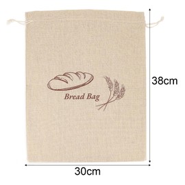 Pack of 2 Linen Bread Bags with TPU Inner Lining, Reusable Bread Bag with Drawstring Bread Bag Storage Fresh Large Bread Bag