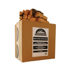 Carolina Cookwood Mini Pizza Oven Wood 6 Inch Firewood Pizza Logs Naturally Cured White Oak Hardwood for Portable Wood Pizza Ovens 750 Cubic Inches, Approximately 12lbs (Cherry)