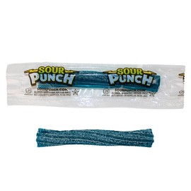 Sour Punch Mini Twists- Sour Patch Straws, Bulk Candy Sour Sticks, Sour Power Straws by Queen City Candy Cave- Blue Raspberry (1 Pound)