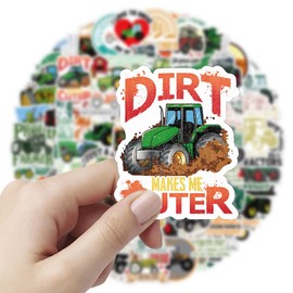 LYLSDSB Tractor Stickers Pack of 50 Cute Construction Vehicle Stickers for Water Bottles Skateboard Scrapbook Suitcase Laptop Bicycle Vinyl Cartoon Car Sticker for Teenagers Children