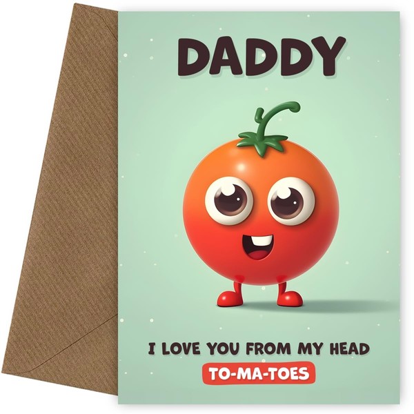Daddy Birthday Card - I Love You Tomatoes - Funny