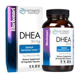 BlueBonnet Nutrition Intimate Essentials DHEA 50mg, for Fertility Function and Optimal Hormone Levels in Both Men and Women*, Non-GMO, Vegan, Gluten-Free, 60 Vegetable Capsules, 60 Servings