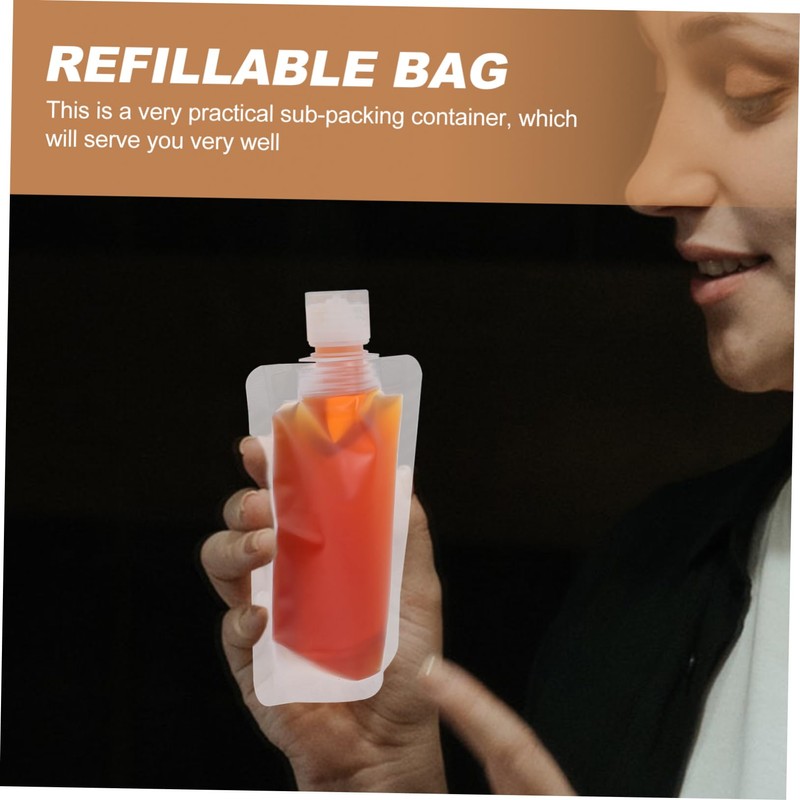 Outanaya 12Pcs Portable Squeezable Lotion Bag Refillable Travel Cosmetic Pouch