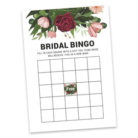 Inkdotpot Bridal Wedding Shower Bachelorette Party Bulk Blank Square Fill In Gift Ideas 50 Floral Greenery Bingo Game Cards