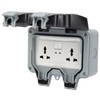 Outdoor Wall Power Socket with 2 3-Hole Socket 2 Switch