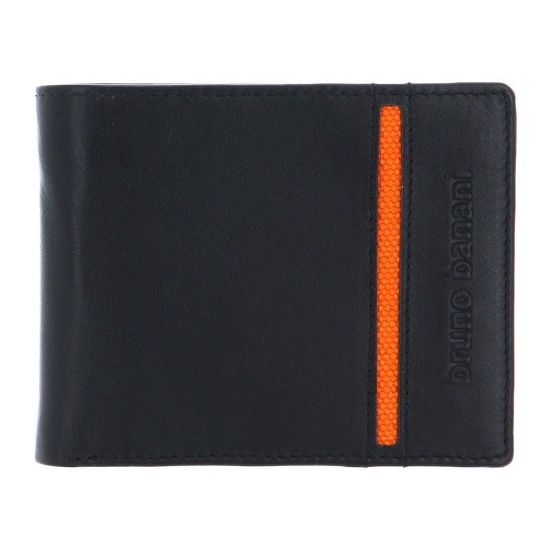 BRUNO BANANI Men's Wallet Purse Wallet W320.1966 Black/Orange