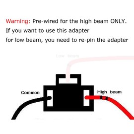 iJDMTOY One Pair H4 (M) to 9005 (F) Hi-Beam Adapters Connectors Wires, Compatible with Automtive Driving Light, Running/DRL, Fog Light, Retrofit, Off-Road Lighting, etc