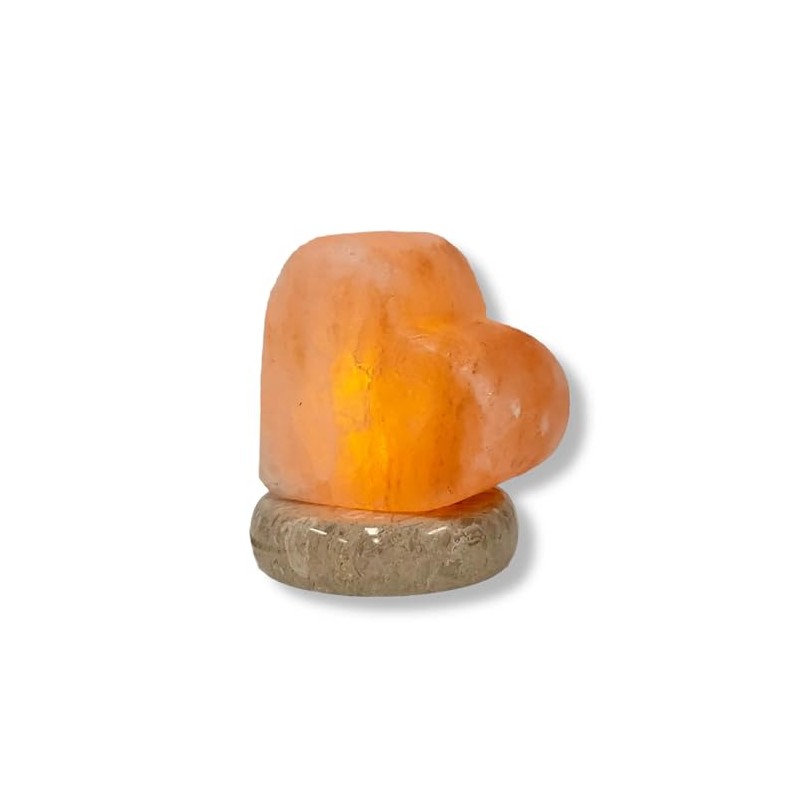 USB Himalayan Salt Lamp - Heart Love Carved Shape Pink